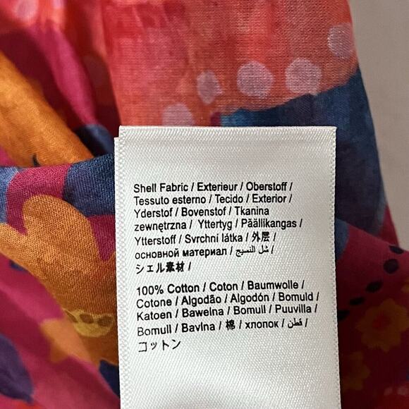 Farm Rio Floral Dream Lightweight Semi Sheer Top Size M Red Tropical Summer NEW - Picture 11 of 12